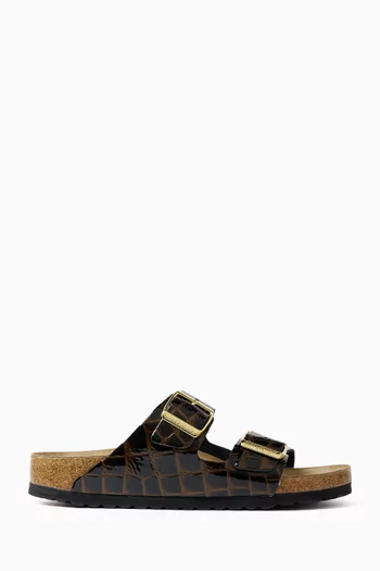 Arizona Lena Sandals in Croc-embossed Leather