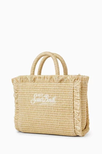 Mini Embellished Vanity Bag in Straw