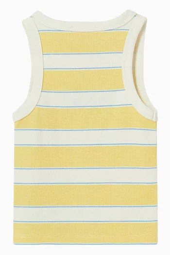 Logo Striped Tank Top in Jersey