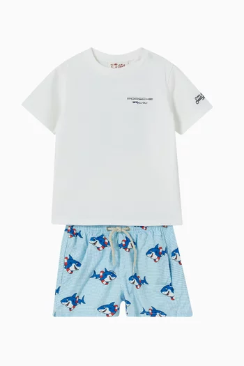 Porsche-print T-shirt in Jersey