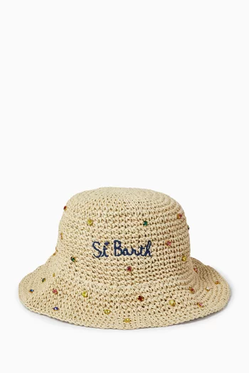 Polly Embellished Hat in Straw