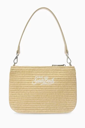 Mini Parisienne Embellished Bag in Straw