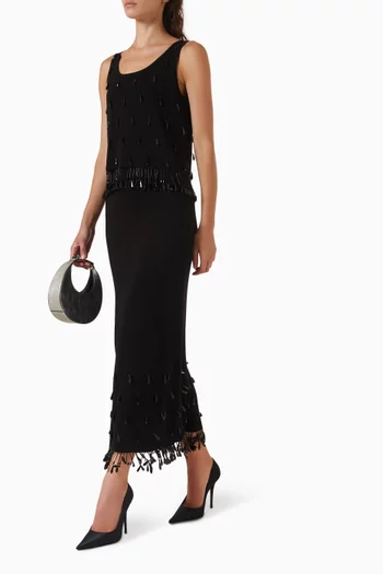 Estilla Embellished Maxi Skirt in Knit