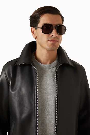 XL Aviator Sunglasses in Titanium