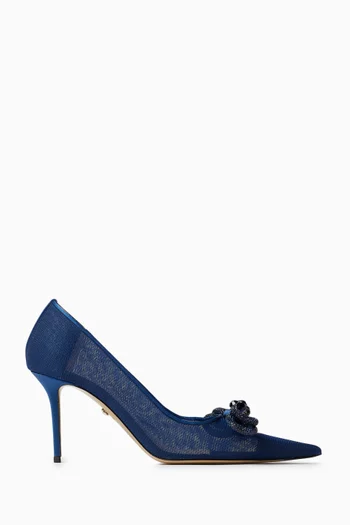 Double Bow 85 Pumps in Mesh