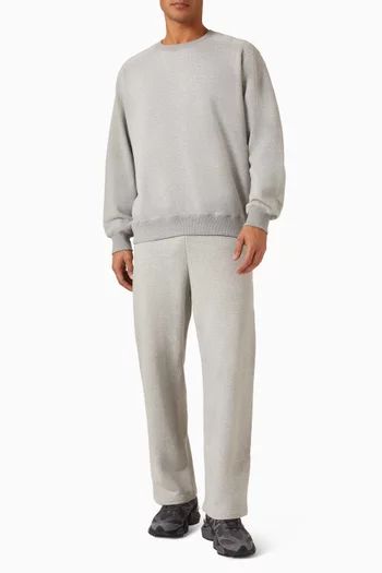 NB Grey Oversized Crew-neck Sweatshirt in Cotton