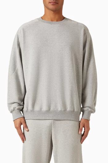 NB Grey Oversized Crew-neck Sweatshirt in Cotton