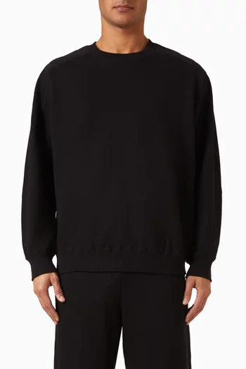 NB Grey Oversized Crew-neck Sweatshirt in Cotton