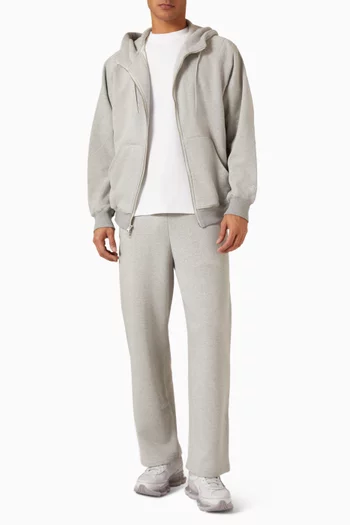 NB Grey Oversized Full-zip Hoodie in Cotton