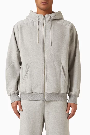 NB Grey Oversized Full-zip Hoodie in Cotton