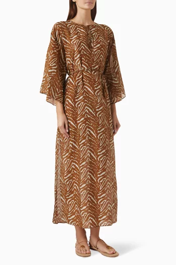 Jovana Printed Kaftan in Cotton Blend
