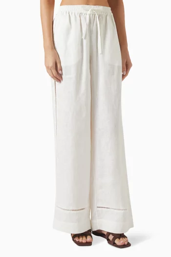 Erica Wide-leg Pants in Linen