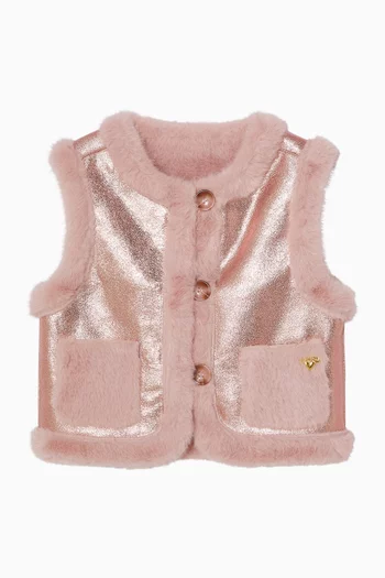 Cher Gillet in Metallic Faux Fur