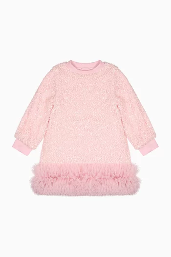 Jeanette Sequin Dress in Boucle