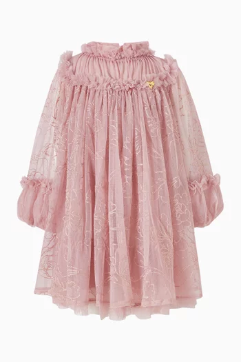 Nadiya Embroidered Dress in Tulle