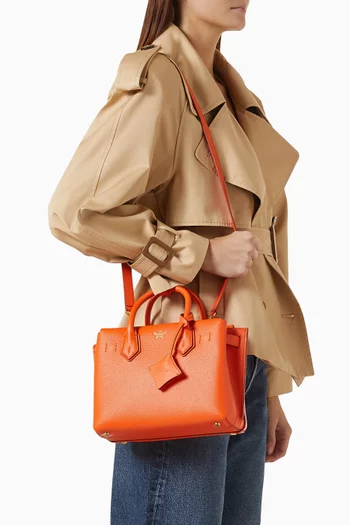 Small Milla Tote Bag in Grained Leather