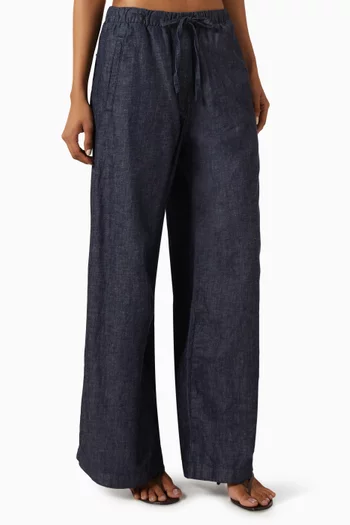 Drawstring Wide-leg Pants