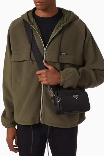 Shoulder bag in Re-Nylon & Saffiano leather
