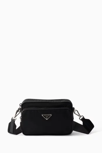 Shoulder bag in Re-Nylon & Saffiano leather
