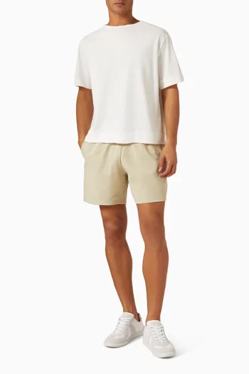 Garment-washed Shorts in Cotton Jersey