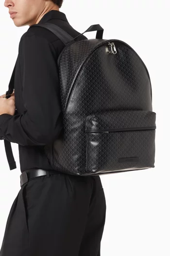 Emblem Logo Backpack in Coated Canvas