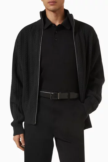 Square-buckle Belt in Leather