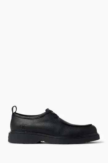 Combat Apron Lace-up Shoes in Tumbled Leather