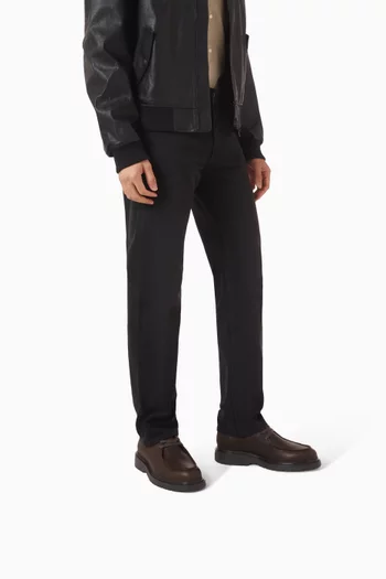 Combat Apron Lace-up Shoes in Tumbled Leather