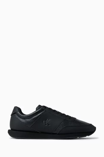 Retro Run Lace-up Sneakers in Faux Leather