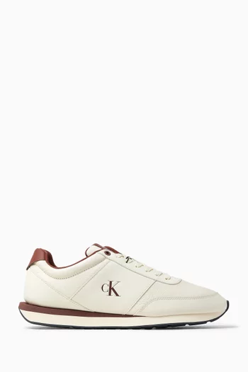 Retro Run Lace-up Sneakers in Faux Leather