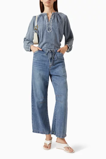 Barry Drawstring-waist Jeans in Denim