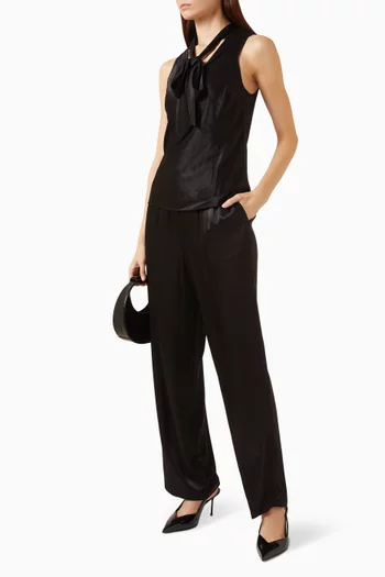 Poppy Tie-neck Top in Satin