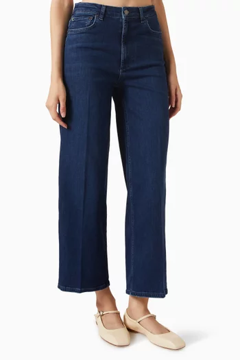 Getty Crop Low-rise Jeans in Denim