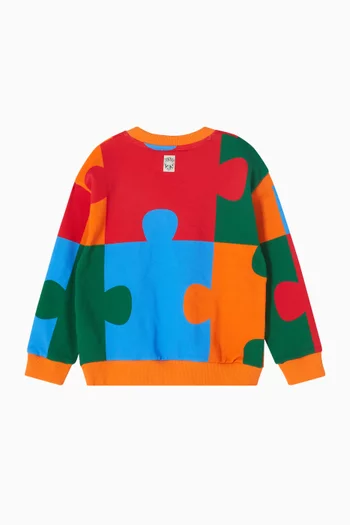 Puzzle Sweatshirt in Cotton Fleece