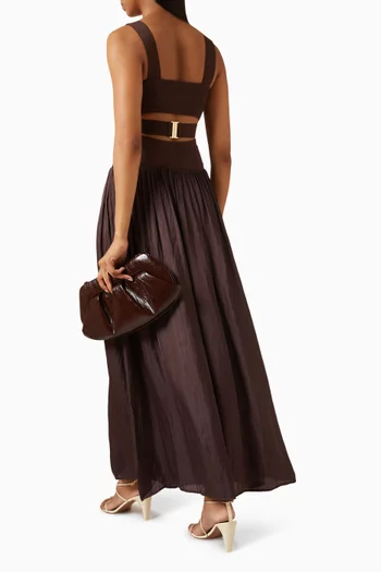Magnani Cut-out Dress in Jersey & Satin