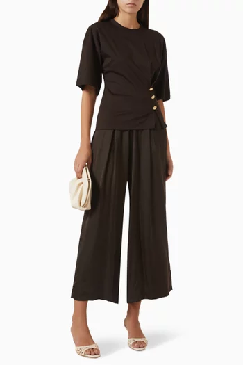 Naktis Cinched T-shirt in Mercerised Cotton