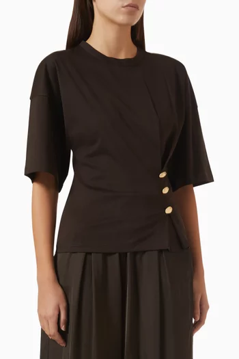 Naktis Cinched T-shirt in Mercerised Cotton