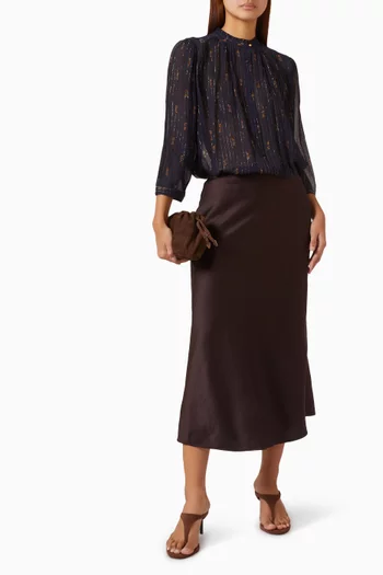 Lylee Metallic-pinstripe Shirt
