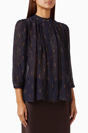 Lylee Metallic-pinstripe Shirt