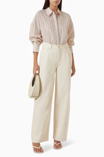 Mabel Striped Shirt in Lyocell Poplin
