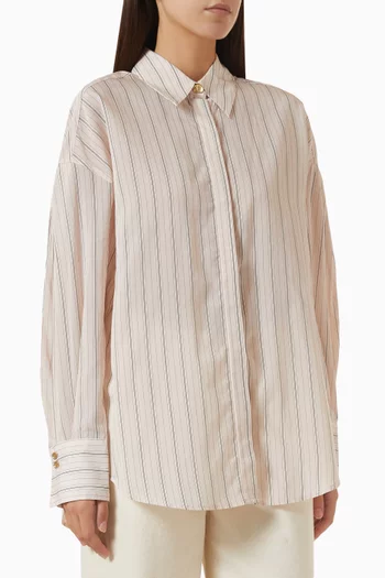 Mabel Striped Shirt in Lyocell Poplin