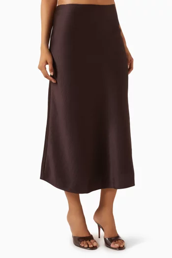 Gilda Midi Skirt in Satin