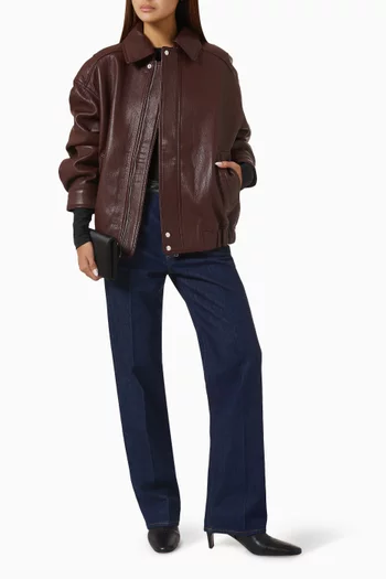 Ona Bomber Jacket in Faux Leather