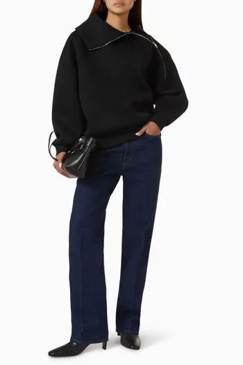 Coyle Asymmetric Zip Sweatshirt in Neoprene