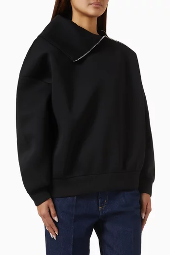 Coyle Asymmetric Zip Sweatshirt in Neoprene