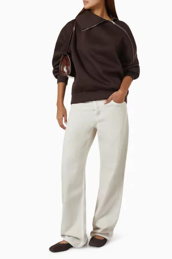 Coyle Asymmetric Zip Sweatshirt in Neoprene