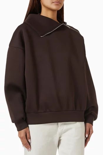 Coyle Asymmetric Zip Sweatshirt in Neoprene