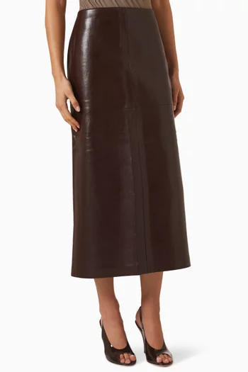 Hikson Midi Skirt in Recycled Leather