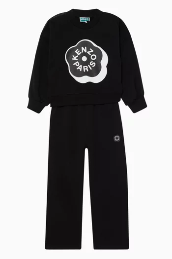 Floral Logo Sweatpants in Fleece