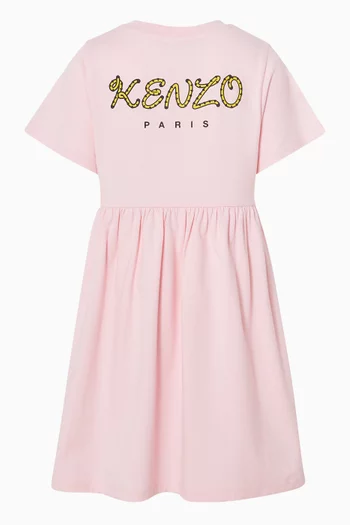Tiger Logo Flared Dress in Jersey
